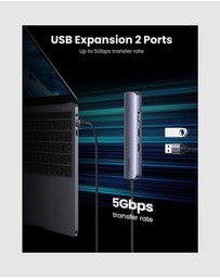 Ugreen - UGREEN 5-in-1 USB-C Docking Station 4K HDMI Ethernet USB 3.0 PD Charging Grey