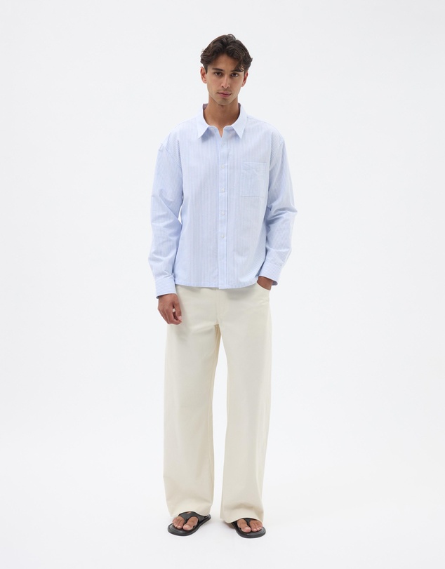 AERE - Boxy Stripe Oxford Shirt