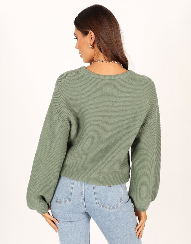 Petal & Pup - Lakelyn Textured Knit Sweater - Khaki