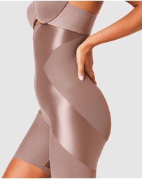 Spanx - Shaping Satin High-Waisted Booty-Lifting X Midthigh Shorts
