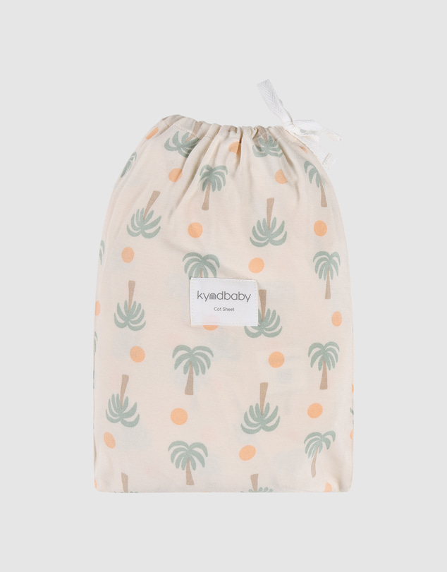 Kynd Baby - Fitted Cot Sheet in Palm Sunset