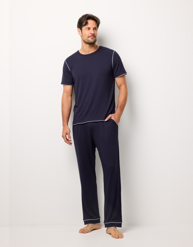 Wanderluxe Sleepwear - Nox TENCEL Modal Short Sleeve Top & Long Pants