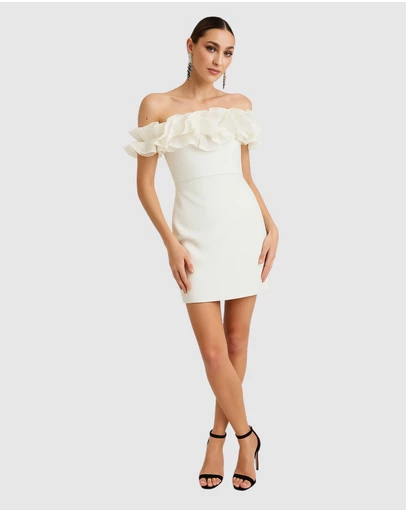 Romance by Honey and Beau - Trevia Frill Neckline Mini Dress