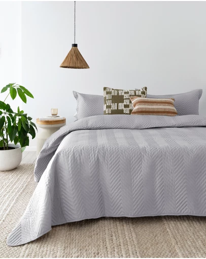 Bambury - Herringbone Embossed Coverlet Set