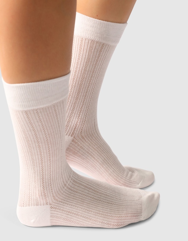 Belle & Bloom - Go For It Classic Ribbed Socks - White