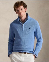 Polo Ralph Lauren - Cotton Quarter-Zip Mockneck Sweater