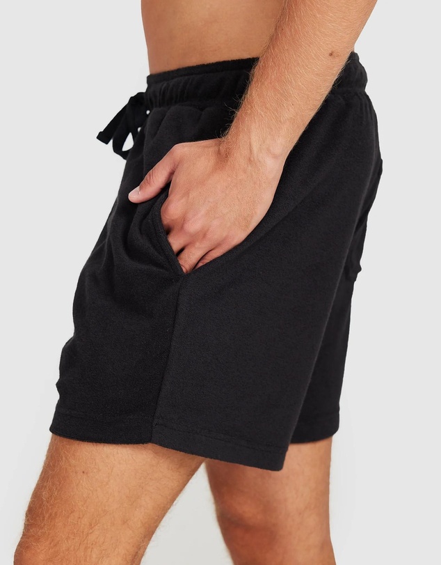 Vacay Swimwear - Black Terry Shorts