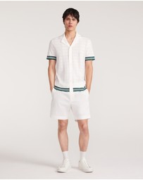 Calibre - Patterned Mesh Tech Knit Shirt Ivory