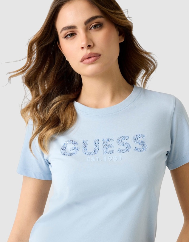 GUESS - Short Sleeve Studs Script T-Shirt