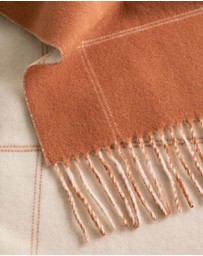 Trenery - Wool Check Reversible Scarf in Marshmallow