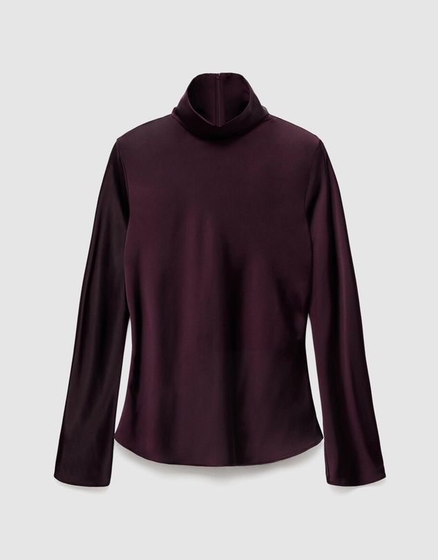 M.N.G - High Collar Satin Blouse