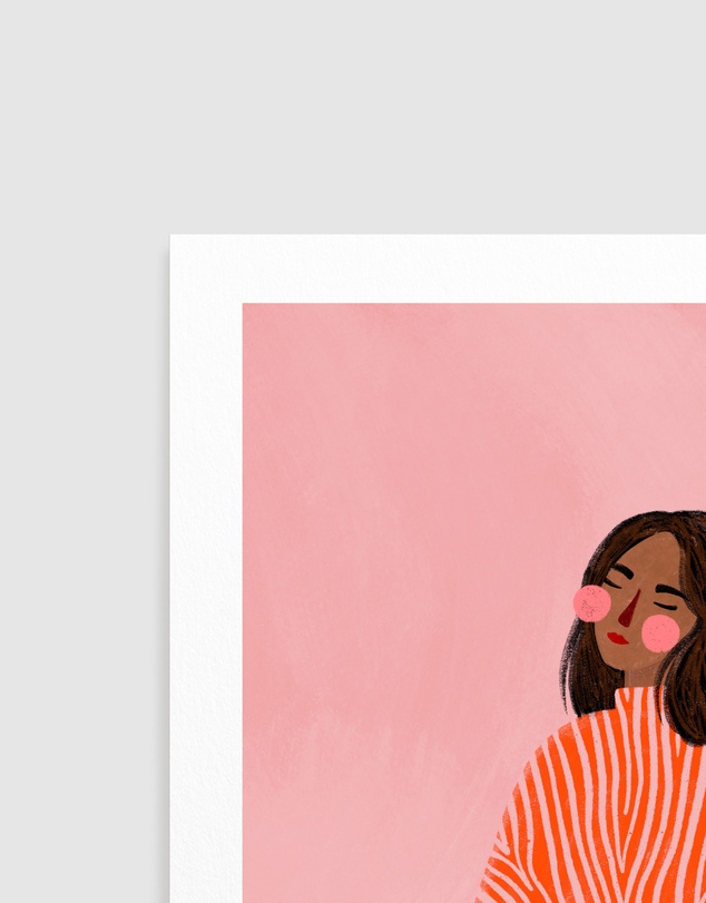Olive et Oriel - The Woman With The Orange Stripes by Bea Muller Art Print
