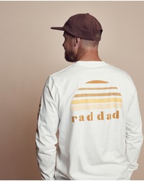 Banabae - Rad Dad Tonal Long Sleeve Tee - White