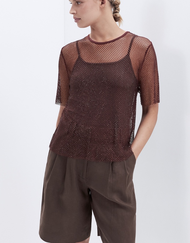 UNISON - Metallic Mesh Tee