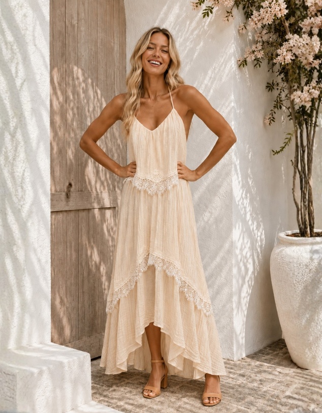 Esther & Co - Qiana Dress - Vanilla Romance