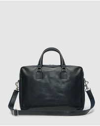 Republic of Florence - The Tokyo Blue Leather Laptop Briefcase