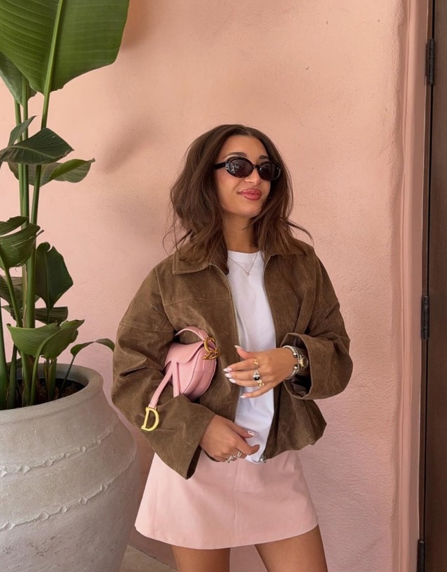Beginning Boutique - River Brown Suedette Bubble Hem Bomber Jacket