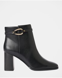 Forever New - Rosanna Hardware Trim Heeled Ankle Boots