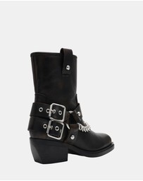 Steve Madden - Void Black Leather Boots