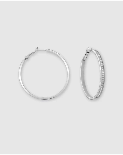 GUESS - Guess Colour My Day Silver Tone Hoop Earrings