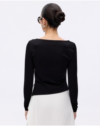 Minima Esenciales - Eliana Long Sleeve Draped T-Shirt