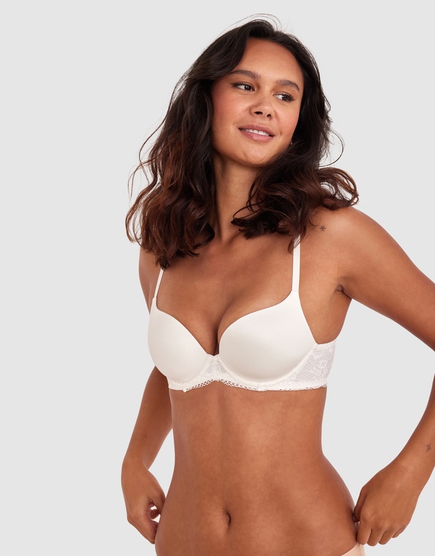 Bras N Things - Body Bliss Lace Contour Plunge Bra - Ivory
