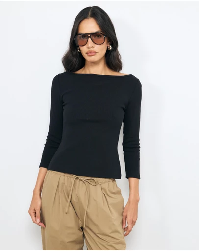 AERE - Ribbed Long Sleeve T-Shirt