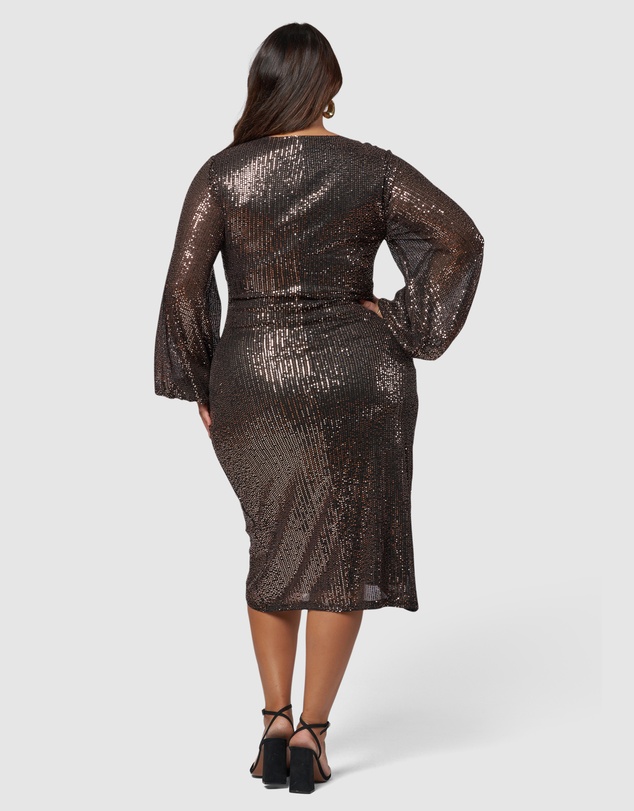 Pink Dusk by Curve Project - Sweet Nothing Sequin Midi Dress