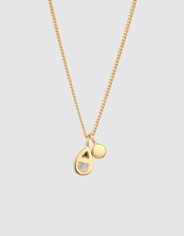Elli Jewelry - Necklace Women Drop White Zirconia 925 Sterling Silver Gold Plated
