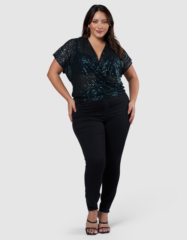 Pink Dusk by Curve Project - Flashy Sequin Top