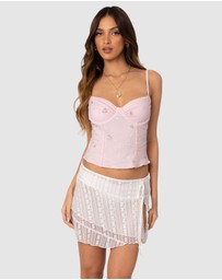 EDIKTED - Victoria Embroidered Mesh Bra Top