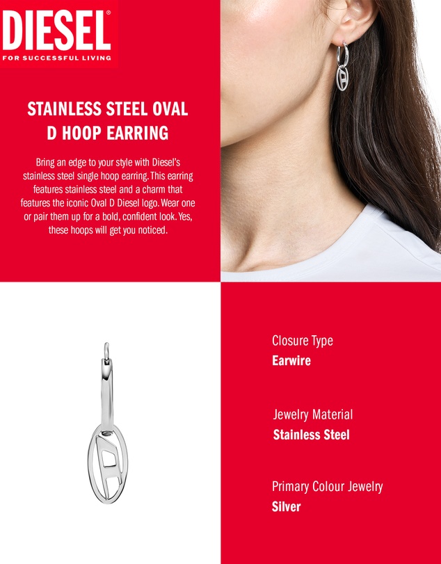Diesel - Silver-Tone Earring