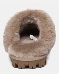 EVERAU - Australian Shepherd Ugg Waffle Slipper Sheepskin Upper House Shoes
