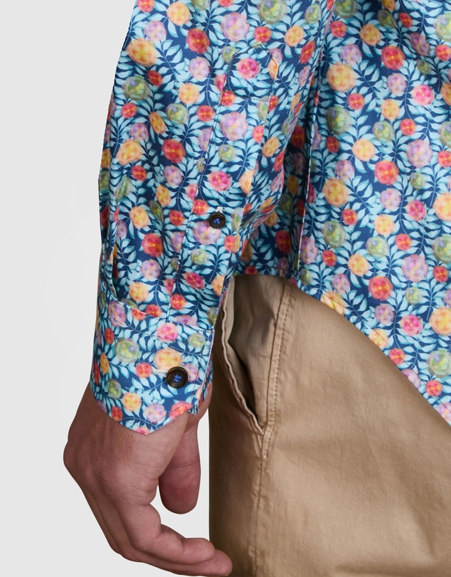 Abelard - Gem-Flower Print Slim Fit Shirt