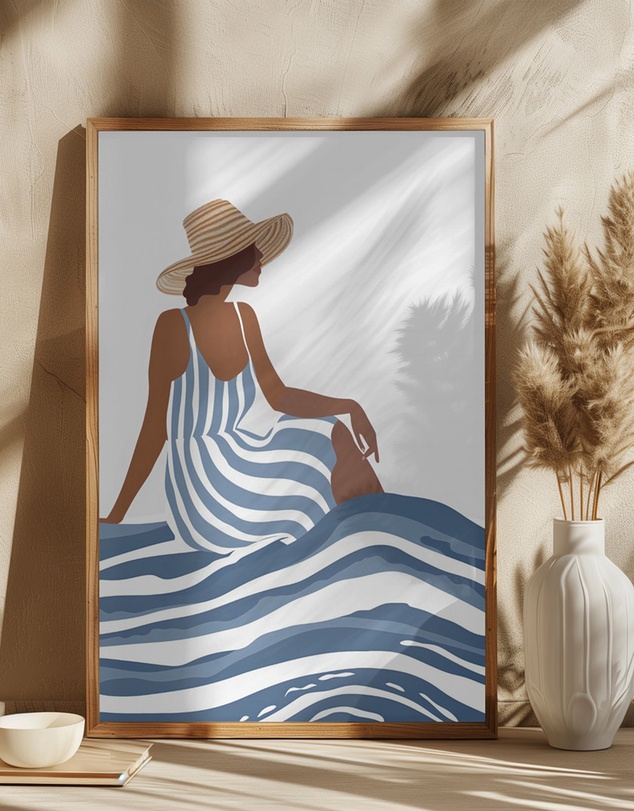 Olive et Oriel - The Girl In The Striped Dress by Andreas Magnusson Art Print