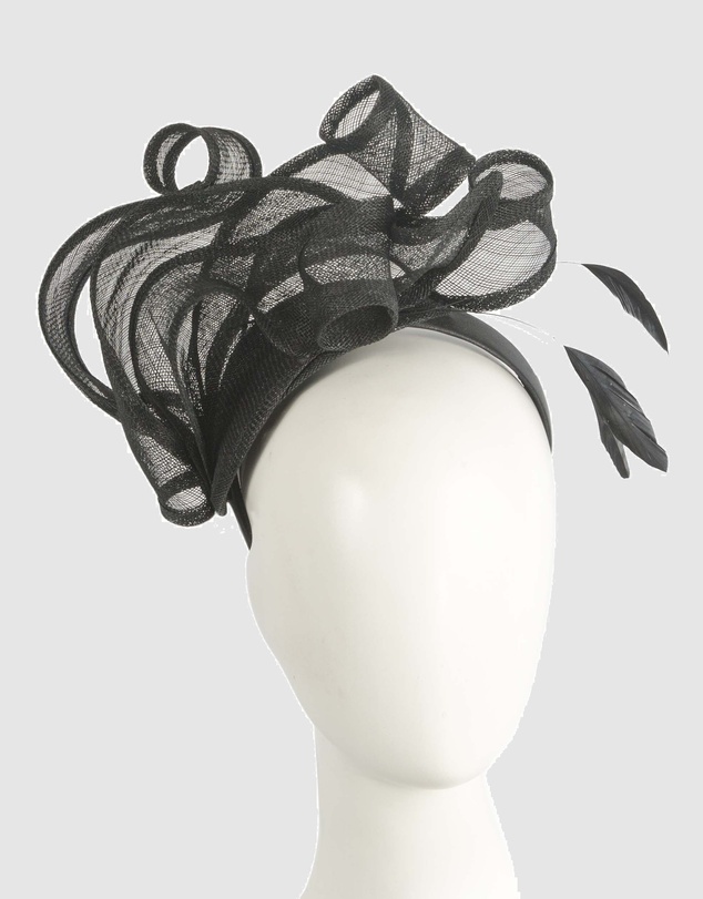 Max Alexander - Sinamay Black Racing Fascinator