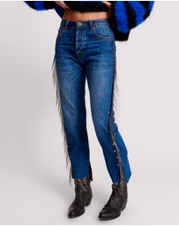 ONE TEASPOON - Bluemoon Jewelled Hooligans Mid Waist Relaxed Jeans