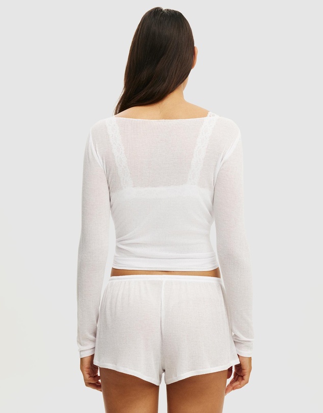 Cotton On Body - Sheer Long Sleeve Top