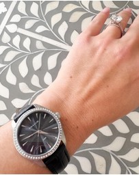 Maxum - Sydney - Black Dial, Silver Tone Case & Black Leather Band