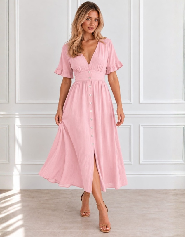 Esther & Co - Korbela Dress - Powder Pink