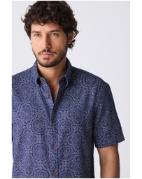 NEXT - Short Sleeve Tile Printed Printed 100% Cotton Shirt