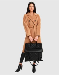 Belle & Bloom - Boss Girl Double-Breasted Lined Wool Coat