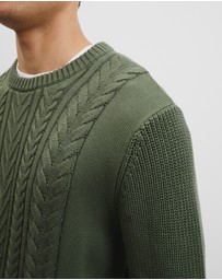 Country Road - Australian Good Earth Cotton Cable Crew Neck Knit