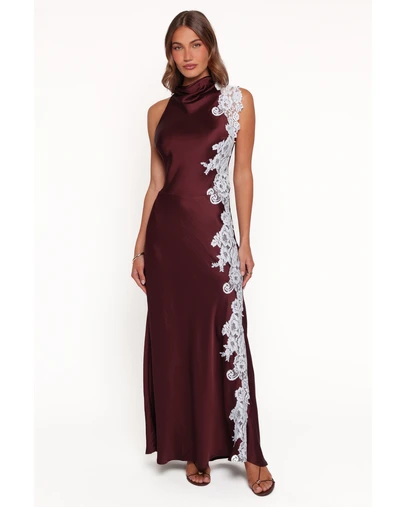 Petal & Pup - Lunita Halterneck Maxi Dress - Brown/Blue