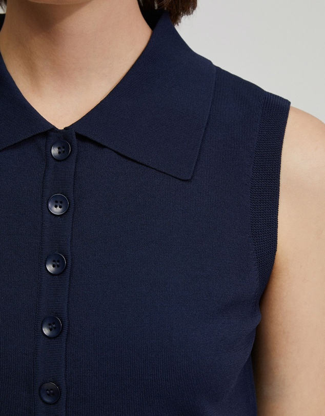 Oxford - Rae Polo Neck Buttoned Knit Top