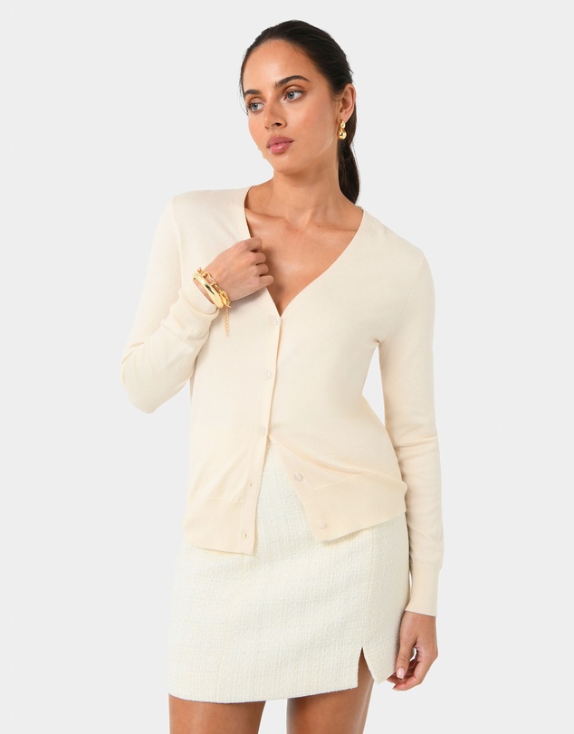 Forcast - Nicolette V-Neck Knit Cardigan
