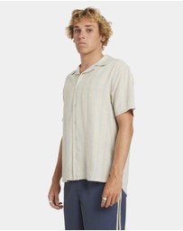 RVCA - Mens Beat Stripe Short Sleeve Shirt
