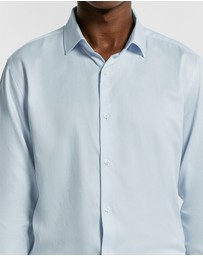 yd. - Clubman Pure Cotton Twill Slim Fit Dress Shirt
