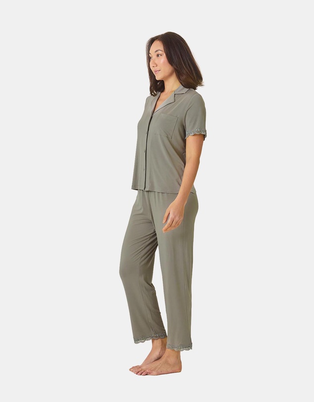 Gingerlilly - Dianne Bamboo Long PJ set with Lace