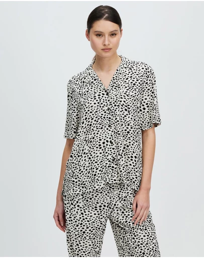 Brixton - Bunker Cheetah Boyfriend Woven Camp Shirt